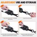 Self Retracting Ratchet Straps 1" x 10' (2-Pack) - Black Heavy Duty Tie Down Straps with Auto Retract, 1540lb Break Strength for Truck, Motorcycle, ATV, Cargo Trailer