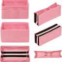 DailyPlus Purse Organizer Insert Felt Bag Organizer Handbag Organizer Insert Bag In Bag Organizer for Tote Purse Bag 14 Pockets Pink Medium