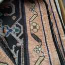 RELEANY Area Rugs 2'x3' Kitchen Rugs Entry Rug Small Rugs for Entryway Kitchen Bathroom Door Mat Indoor Entrance,Washable Non Slip, Black Colorful Floral Dark Tan