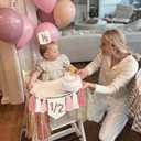 1/2 Birthday girl, Pink High Chair Banner with Handmade Hat and Candle, Half Way to One Baby, Half Birthday Docoration