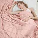Pink Weighted Blanket for Adults 12lbs, 48"x72", Twin Full Size Cooling Heavy Throw Blanket for 110-130lbs, Microfiber Soft Thick Big Blankets Weighted Comforter Gift for Sleeping