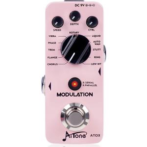 AITONE Modulation Pedal for Electric Guitar with Chorus Flanger Tremolo Phaser Vibrato Multi Digital Guitar Pedals 11 Modulation Modes (AT-03) (Light pink) AITONE Modulation Pedal for Electric Guitar with Chorus Flanger Tremolo Phaser Vibrato Multi Digital Guitar Pedals 11 Modulation Modes (AT-03) (Light pink)