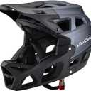 Lixada Adult Bike Helmet, Full Face Mountain Bike Helmet Lightweight Bicycle Helmet with Pads & Visor, Comfort Cycling Helmet Racing Downhill MTB Helmet for Men Women (Large, Black & Grey)