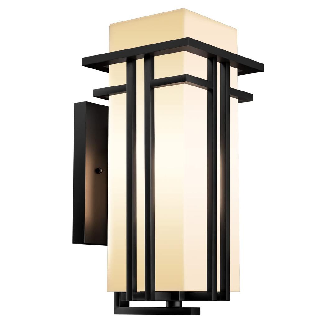 Outdoor Lighting Fixtures Wall Mount, Outdoor Wall Lights Modern with Frosted Glass, Aluminum Exterior Light for House Outdoor Wall Lantern for Garage Porch Carriage Patio (12.2''H, 1 pc)
