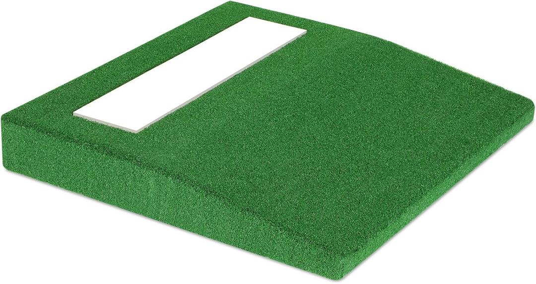 Timgle Portable Pitching Mound Baseball Pitching Mound Mobile Youth Training Pitchers Mound for Indoor and Outdoor Baseball Pitching Training and Practice 30 x 30 x 4 Inch (Green)