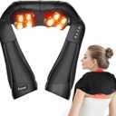 Joyset Shiatsu Neck and Back Massager with Heat,Electric Shoulder Massager for Pain Relief Deep Tissue,3D Kneading Massage with Cloth Cover Easy to Clean Best Gift for Men Women Parents (Black+velvet)