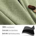 100% Blackout Room Darkening 120 inch Curtains for Bedroom, Faux Linen Dual Rod Pockets & Hook Belt Light Blocking Noise Dampening Window Treatments for Living Room, Sage Green, W52 x L120, 2 Panels
