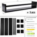 AZSKY Classic Nursery Book Shelves Black Wooden Floating Shelves Wall Bookshelf for Bathroom Decor Kitchen Spice Rack Organizer Kids Room 24 Inch Set of 3, Black