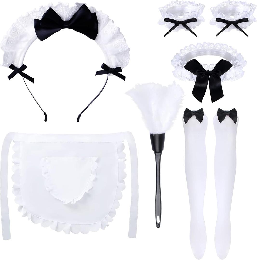 Women French Maid Costume Accessories Kit Anime Cosplay Dress Apron