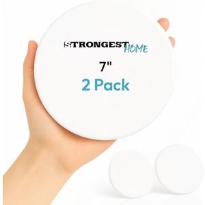 Strongest Home Wall & Door Handle Stopper, 2-Pack XXL  7 Inch White Wall Bumpers, Quiet Wall Protector for Door Impact & Noise Reduction  Self Adhesive