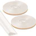 2 Pcs Adhesive Fire/Smoke Door Gasket Seal, 0.5" W X 0.25" H X 20' L, White