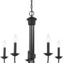 Livex Lighting 42685-04 5 Light Black Chandelier, 25"L x 25"W x 24"H