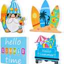 4 PCS Summer Tables Centerpieces Decorations for Home Wooden, Christmas Tiered Tray Decorations Set for Kitchen Office Home Indoor Mantel Decorations