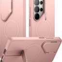 SURITCH for Samsung Galaxy S26 Ultra Phone Case, Magnetic Protective Cover with Camera Cover & Adjustable Metal Kickstand for Galaxy S26 Ultra -Pink
