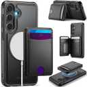 for Samsung Galaxy S25 Wallet Case with Card Holder, RFID Blocking 2 in 1 Detachable Magnetic Card Holder Flip Kickstand Credit Slots Cover for Samsung Galaxy S25 6.2", Black