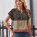 Zeagoo Women Tops Summer Short Sleeve T Shirts V Neck Dressy Casual Work Blouses Fashion Boho Clothes S-3XL (L)