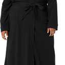 Amazon Essentials Women's Lightweight Waffle Full-Length Bath Robe (Medium, Black)