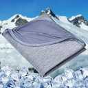 HOMFINE Cooling Blankets for Hot Sleepers - Summer Blanket Thin Lightweight Breathable Soft Double Side Enhanced Cooling for Bed Couch Sofa, Keep Cool for Night Sweats (Blue, 60 x 80 inches)