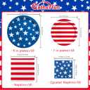 American Flag Patriotic Party Supplies Disposable dinner paper plates dessert paper plates Napkins and Cocktail napkins for Veterans Day Election Day 4th of July Independence Day Decorations, Serve 50
