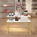 2-Piece Gold Metal Nesting Display Tables Shoe Handbag Retail Display Racks