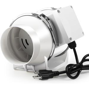 Duct Fan, 6 Inch Inline Fan 390 CFM Duct Fans, Inline Ventilation Exhaust for Basement, Bathroom, Kitchen, Grow Tent, Hydroponics, Offices, Restaurant, Factory or Warehouse