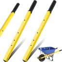 Gisafai 1 Pair Wheelbarrow Replacement Handles Kit 60 Inches Metal Wheelbarrow Handles Heavy Duty Yellow, Easy Install