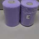 Joycrosso Tulle Fabric Rolls 6 Inch 100 Yards (300 feet) Organza Tulle Polyester Netting Spool for Wedding Decorations Gift Baby Shower Crafts DIY Tutu SkirtSoft & Drape (Grape) Pack of 2