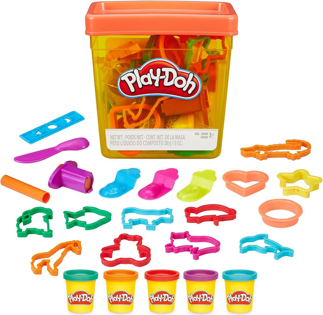 Play-Doh Fun Tub Set, 19 Accessories & Reusable Storage Container, Preschool Toys, Kids Arts & Crafts, Back to School Gifts, Ages 3+ 