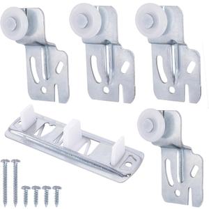 5 Pcs Sliding Closet Door Roller Kit,Wardrobe Door Roller with Slide Track,Closet Door Rollers Replacement for Top-Hung Sliding Door Hardware