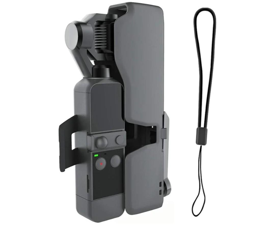 RCGEEK Protect Case Compatible with DJI Osmo Pocket 2 with Extra Spare TF Card Slot Portable Hard OSMO Pocket 2 Carrying Case Storage Box with Lanyard Plastic Holder Storage Protector Cover