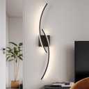 Hardwired Modern Wall Sconce, 4000K Modern LED Wall Lights for Living Room 31.5 Inches Black Wall Light Fixtures for Bathroom Vanity Light Bedroom Wall Lamp