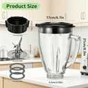 6 Cup Blender Glass Jar with BladeIncluding 1 glass jar with lid 1 4fins blade 1 blender jar base 3pcs seal gasket. Replacement Parts for Oster Osterizer (NOT fit Pro, Master or Versa models)