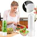 Herb Keeper for Refrigerator with Herb Peeler - 2 Sets Herbs Saver & Vegetable Preservation Container, Extends Freshness Up to 2-3 Weeks for Cilantro, Basil, Parsley, Mint & Greens