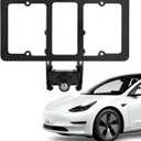 2025 Upgraded Original No Drill Front License Plate Mount Holder for 2020-2025 Tesla Model Y 2017-2023 Model 3,Aluminium Lockable Anti-Theft Front License Plate Frame for Tesla Model Y/3,No Adhesives