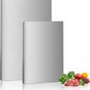 Stainless Steel Cutting Board Set with Lip, 2 Pack 16" & 24" Metal Chopping Boards for Kitchen Countertop, Non-Slip Food Prep Boards for Meat & Vegetables