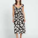 Volcom Womens Dream in Bloom Crinkly Viscose Maxi Dress, L