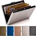 EASTNIGHTS RFID Credit Card Holder Metal Wallet Stainless Steel Credit Card Protector Case for Men or Women