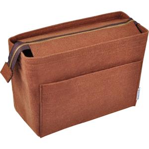 Vercord Felt Zipper Handbag Tote Purse Duffel Backpack Organizer Insert Coffee Medium