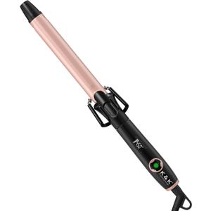 1 Inch Curling Iron with Clipped Tourmaline Ceramic Barrel Professional 1 Inch Hair Curler up to 450F Dual Voltage for Traveling 60 Mins Auto Off Suit for Different (Rose Gold, 1 inch)