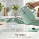 Hazel Quinn Electric Kettle - 1L/34oz Small Tea Kettle, 800W Fast Boil, All 304 Stainless Steel Interior, Double Wall for Cool Touch and Thermal, Auto Shut-Off, BPA-Free, Cordless - Mint Green