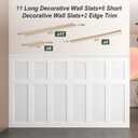 LONGKING Premade Board and Batten Wainscoting Kit, MDF Paintable Accent Wall Panels with Edge Trim, Pre-Cut Ready to Assemble Moulding for Interior Home Decor, Covers 93.93 x 56 in.