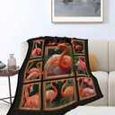 Yibuda Flamingo Blanket Bird Tropical Flannel Plush Throw Blanket Cozy Animal Decor Fleece Stuff Blanket Gifts for Lover Girls Boys Kids Adults Women Bed Travel 40"x50"
