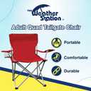 Weather Station Camping Chair, Lightweight and Portable Outdoor Folding Tailgate Quad Chair with Cup Holder and Armrests