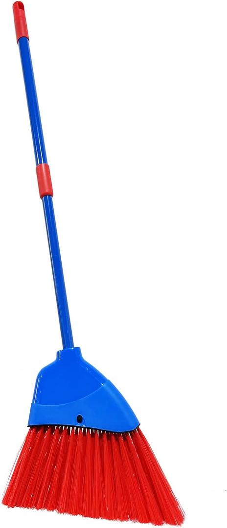 Kids Broom-Housekeeping Cleaning Tool for Kids Pretend Playing,Retractable Small Broom for Littler Helper(Blue+Red)