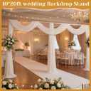Novabright 10x20ft Backdrop Stand Heavy Duty Pipe and Drape Backdrop Stand for Wedding and Ceremonies, Adjustable Pipe Kit Curtain Frame for Wedding Party Celebration Photography Stage(Gold)