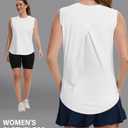 Chicingyou 2 Pcs Women's Sleeveless Workout Tops Breathable Running Yoga Shirts Loose Fit Tennis Athletic Tank Tops(L) Black, White (L)