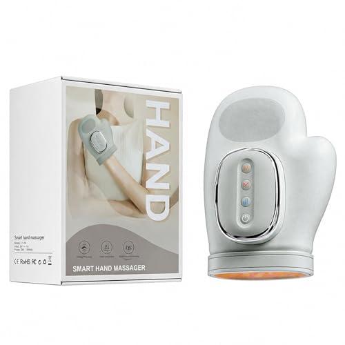 Hand Massager with Heat and Compression - Cordless Electric Hand and Wrist Massager for Arthritis,Carpal Tunnel & Finger Pain Relief - 5 Levels 3D Wave Pressure,3 Heat Settings- Health Wellness Gift