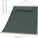 SUNCREAT Hammocks Replacement Hammock for Stand, 475 lbs Capacity, Two Person Backyard Hammock for Outside, Green Gray