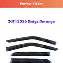 KPY Rain Guards Fit for 2011-2026 Dodge Durango, Out-Channel Window Visors Vent Wind Deflectors 4PC, Car Accessories for 11-26 Durango