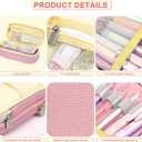 Big Capacity Pencil Case, Office Academy School Large Storage Durable Pen Pouch Children Teen Adults (8.6 x 4.3 x 2.55 inches, pink)